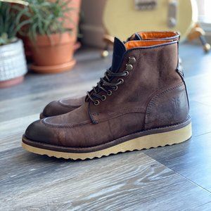FRYE Mens Lace Up Boots, Brown Leather